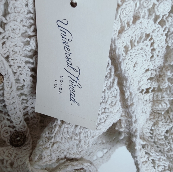 NWT Universal Thread Crochet Knit French Sleeve Ruffle Collar Cardigan, L - Picture 8 of 12